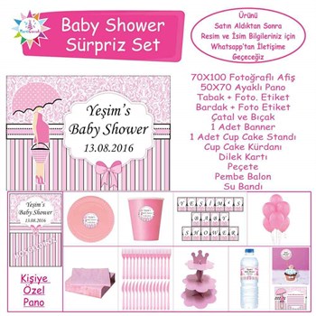Baby Shower Çocuk Seti Kız Çocuğu Sürpriz  