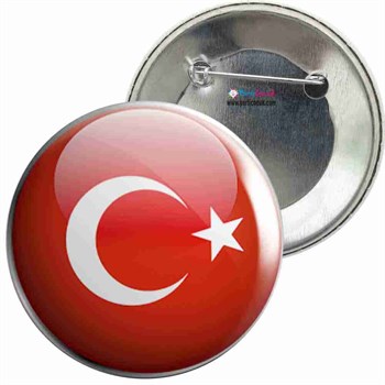 İğneli Metal Rozet Türk Bayrağı 15 Parti Çocuk 