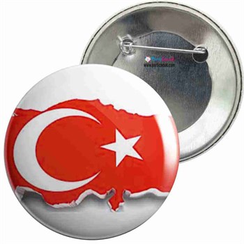 İğneli Metal Rozet Türk Bayrağı 18 Parti Çocuk 