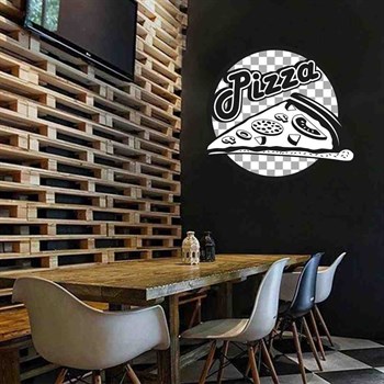 Kafe Pizza Duvar Sticker 