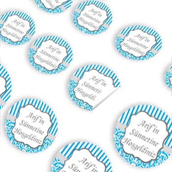Sünnet Mavi Süsleme ve Hediyelik Sticker 30 Adet 